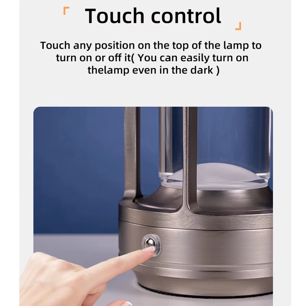 Rechargeable Crystal Lamp Bedside Table Bedroom Led Touch Table Lamp Restaurant Decoration Atmosphere Night Light